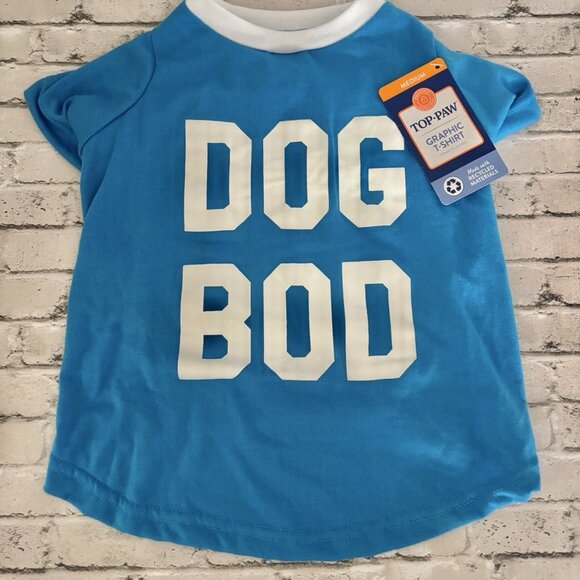 Top Paw “Dog Bod” Blue Dog Shirt Size Medium NWT - Picture 1 of 3